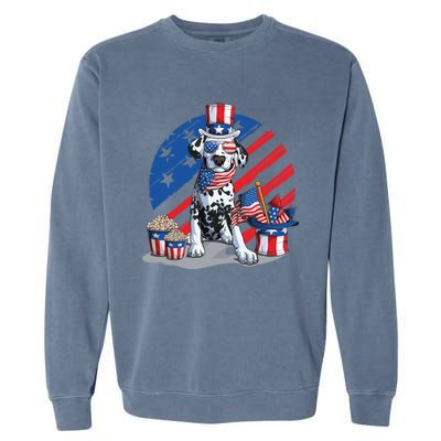 Dalmatian 4th Of July American Sunglasses Dog Puppy Usa Gift Garment-Dyed Sweatshirt