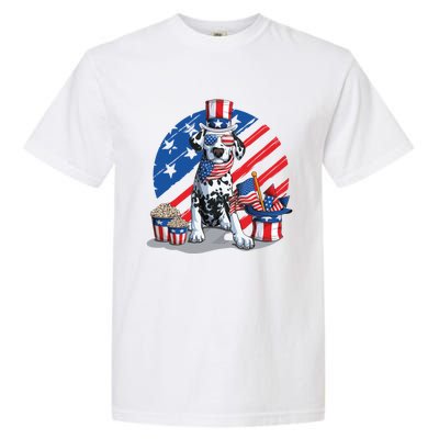 Dalmatian 4th Of July American Sunglasses Dog Puppy Usa Gift Garment-Dyed Heavyweight T-Shirt