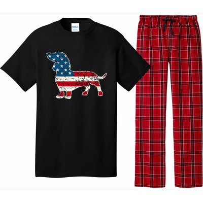 Dachshund 4th Of July American Flag Dog Lovers Pajama Set