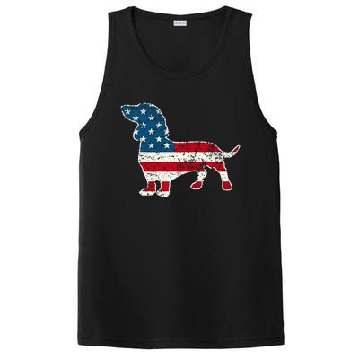 Dachshund 4th Of July American Flag Dog Lovers PosiCharge Competitor Tank