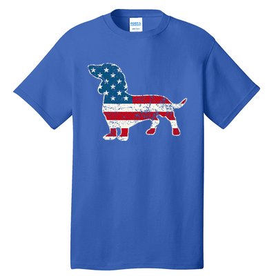 Dachshund 4th Of July American Flag Dog Lovers Tall T-Shirt