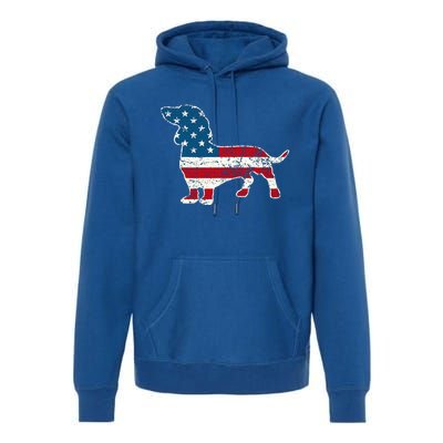 Dachshund 4th Of July American Flag Dog Lovers Premium Hoodie