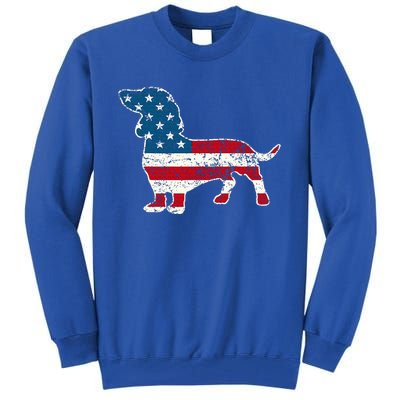 Dachshund 4th Of July American Flag Dog Lovers Tall Sweatshirt