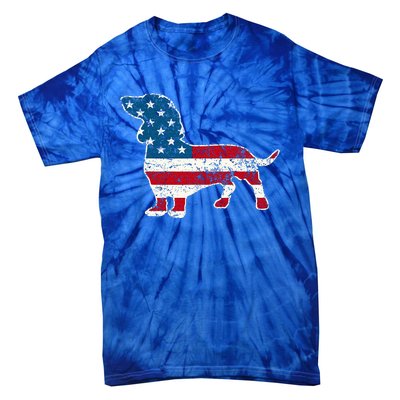 Dachshund 4th Of July American Flag Dog Lovers Tie-Dye T-Shirt