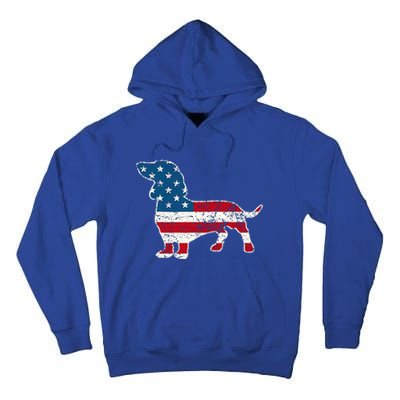 Dachshund 4th Of July American Flag Dog Lovers Tall Hoodie