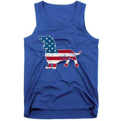 Dachshund 4th Of July American Flag Dog Lovers Tank Top