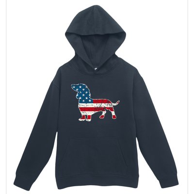 Dachshund 4th Of July American Flag Dog Lovers Urban Pullover Hoodie