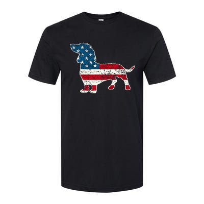 Dachshund 4th Of July American Flag Dog Lovers Softstyle CVC T-Shirt