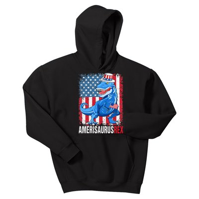 Dinosaur 4th of July Amerisaurus T Rex Funny Kids Hoodie