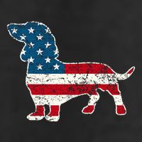 Dachshund 4th Of July American Flag Dog Lovers 7 Panel Mesh Trucker Snapback Hat