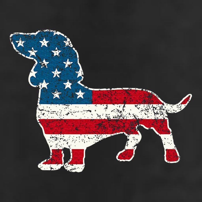 Dachshund 4th Of July American Flag Dog Lovers 7 Panel Mesh Trucker Snapback Hat