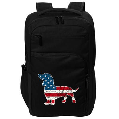 Dachshund 4th Of July American Flag Dog Lovers Impact Tech Backpack