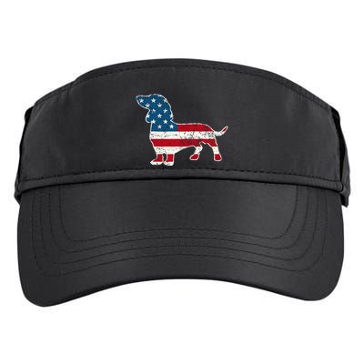 Dachshund 4th Of July American Flag Dog Lovers Adult Drive Performance Visor