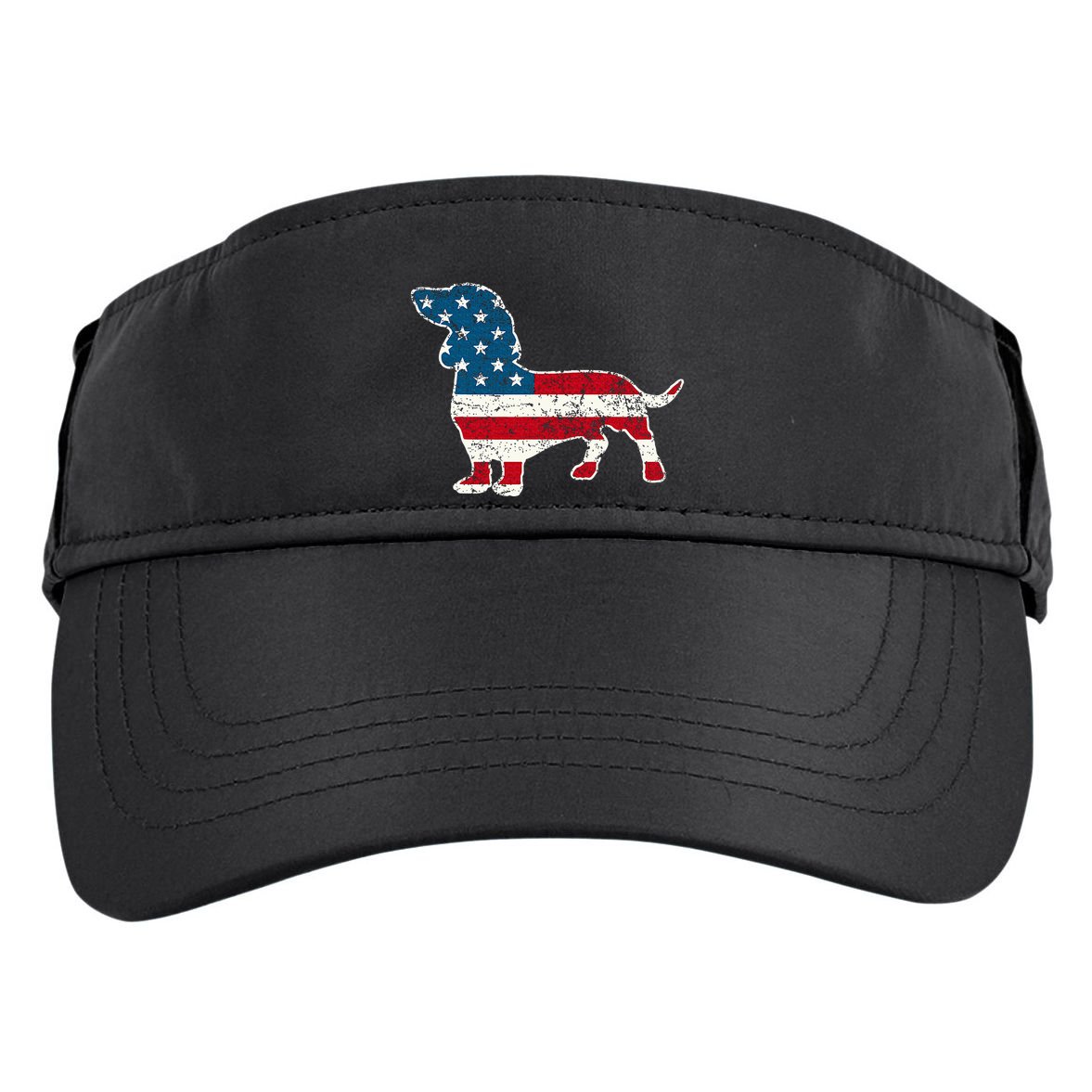 Dachshund 4th Of July American Flag Dog Lovers Adult Drive Performance Visor