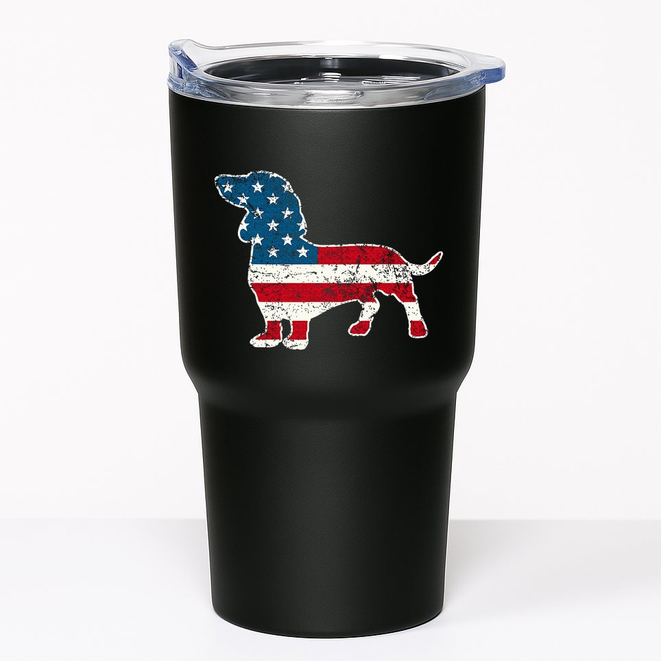 Dachshund 4th Of July American Flag Dog Lovers Tumbler