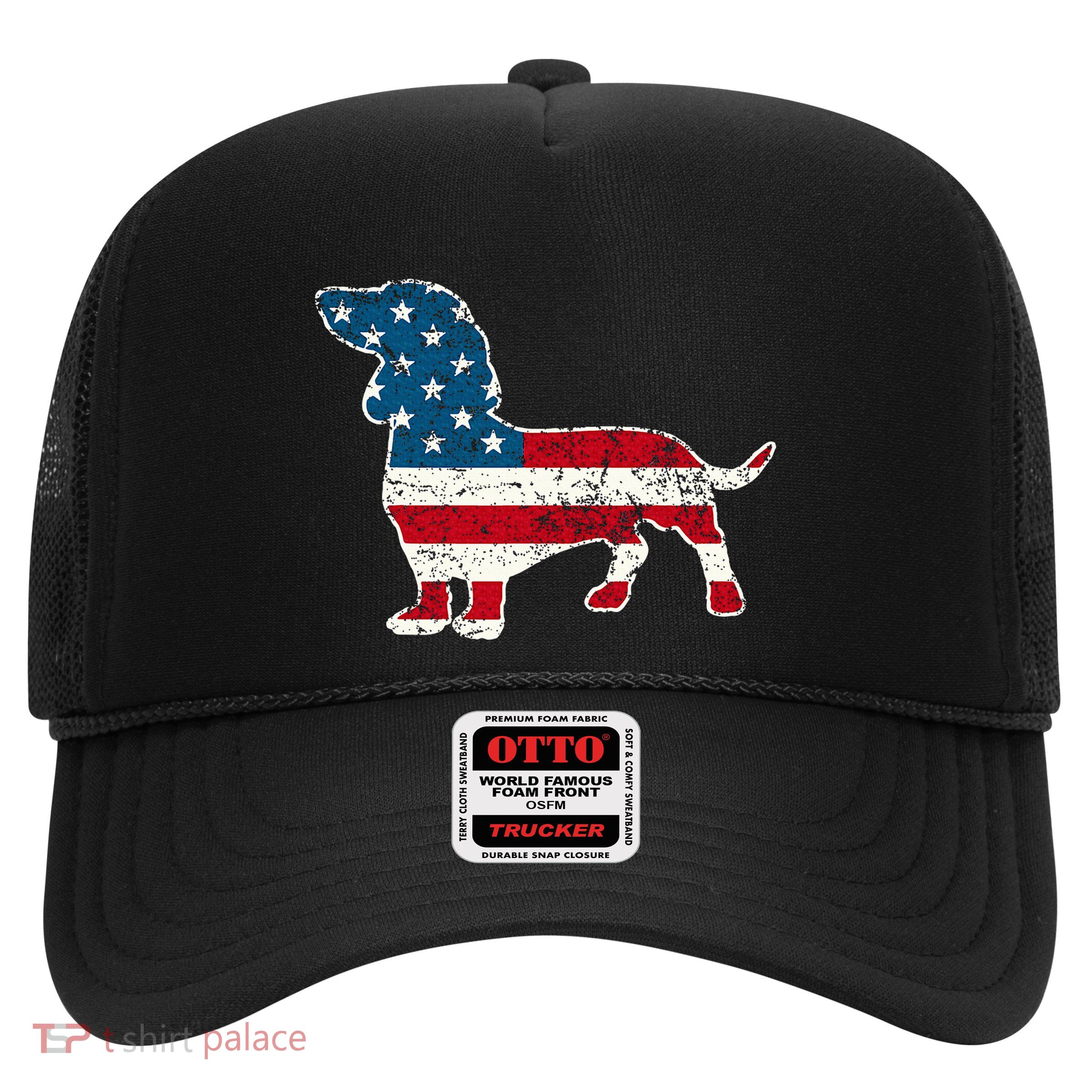 Dachshund 4th Of July American Flag Dog Lovers Trucker Hat
