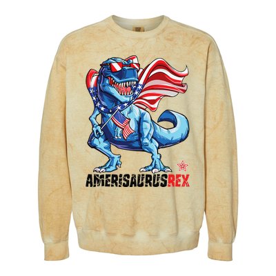 Dinosaur 4th of July T Rex Amerisaurus American Flag Colorblast Crewneck Sweatshirt