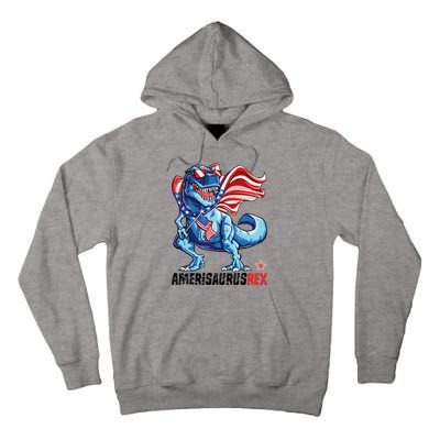 Dinosaur 4th of July T Rex Amerisaurus American Flag Tall Hoodie