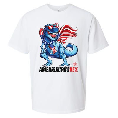 Dinosaur 4th of July T Rex Amerisaurus American Flag Sueded Cloud Jersey T-Shirt