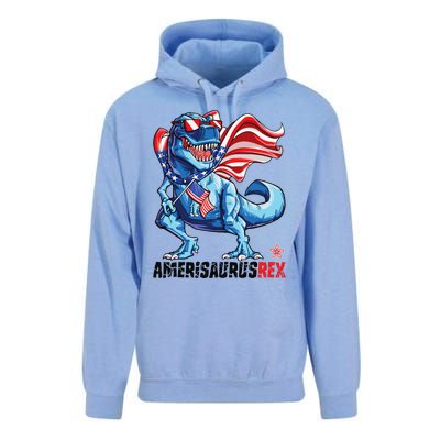 Dinosaur 4th of July T Rex Amerisaurus American Flag Unisex Surf Hoodie