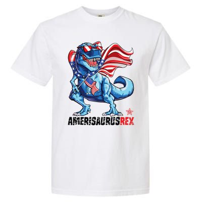 Dinosaur 4th of July T Rex Amerisaurus American Flag Garment-Dyed Heavyweight T-Shirt