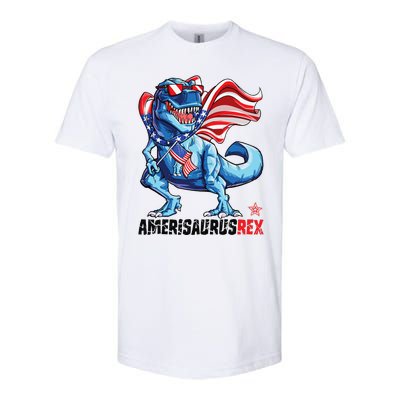 Dinosaur 4th of July T Rex Amerisaurus American Flag Softstyle® CVC T-Shirt