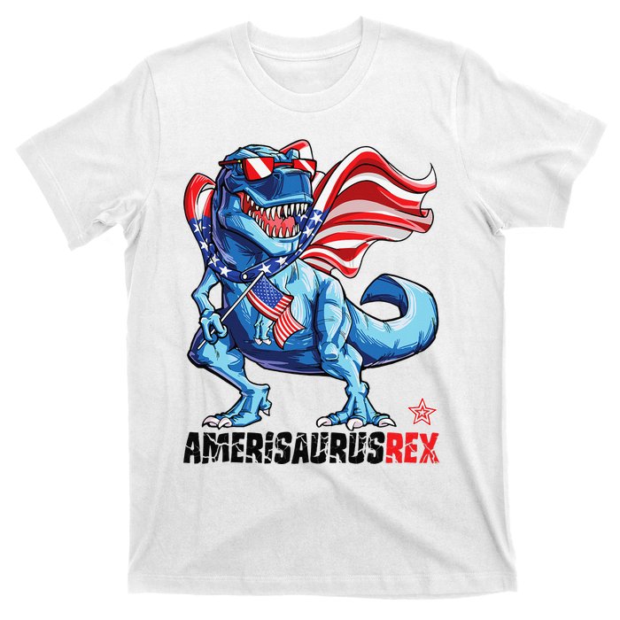 Dinosaur 4th of July T Rex Amerisaurus American Flag T-Shirt