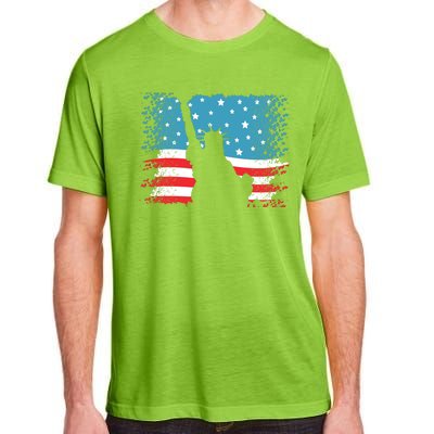 Distressed 4th Of July Liberty Flag Adult ChromaSoft Performance T-Shirt