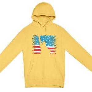 Distressed 4th Of July Liberty Flag Premium Pullover Hoodie