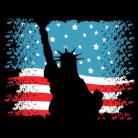 Distressed 4th Of July Liberty Flag Cooling Performance Crew T-Shirt