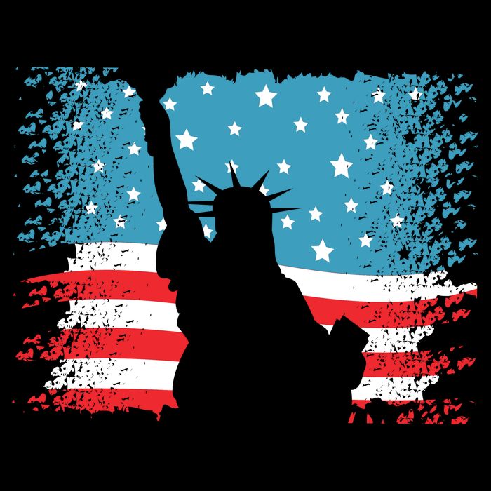 Distressed 4th Of July Liberty Flag Cooling Performance Crew T-Shirt