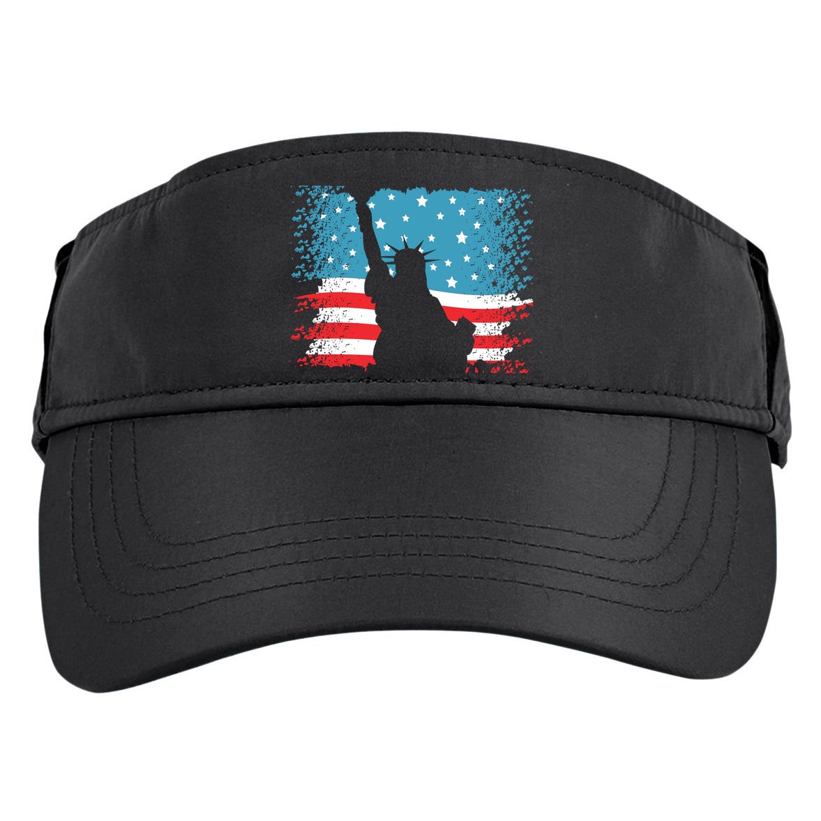 Distressed 4th Of July Liberty Flag Adult Drive Performance Visor