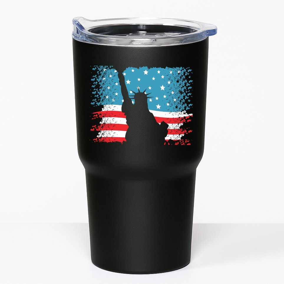 Distressed 4th Of July Liberty Flag Tumbler