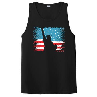 Distressed 4th Of July Liberty Flag PosiCharge Competitor Tank