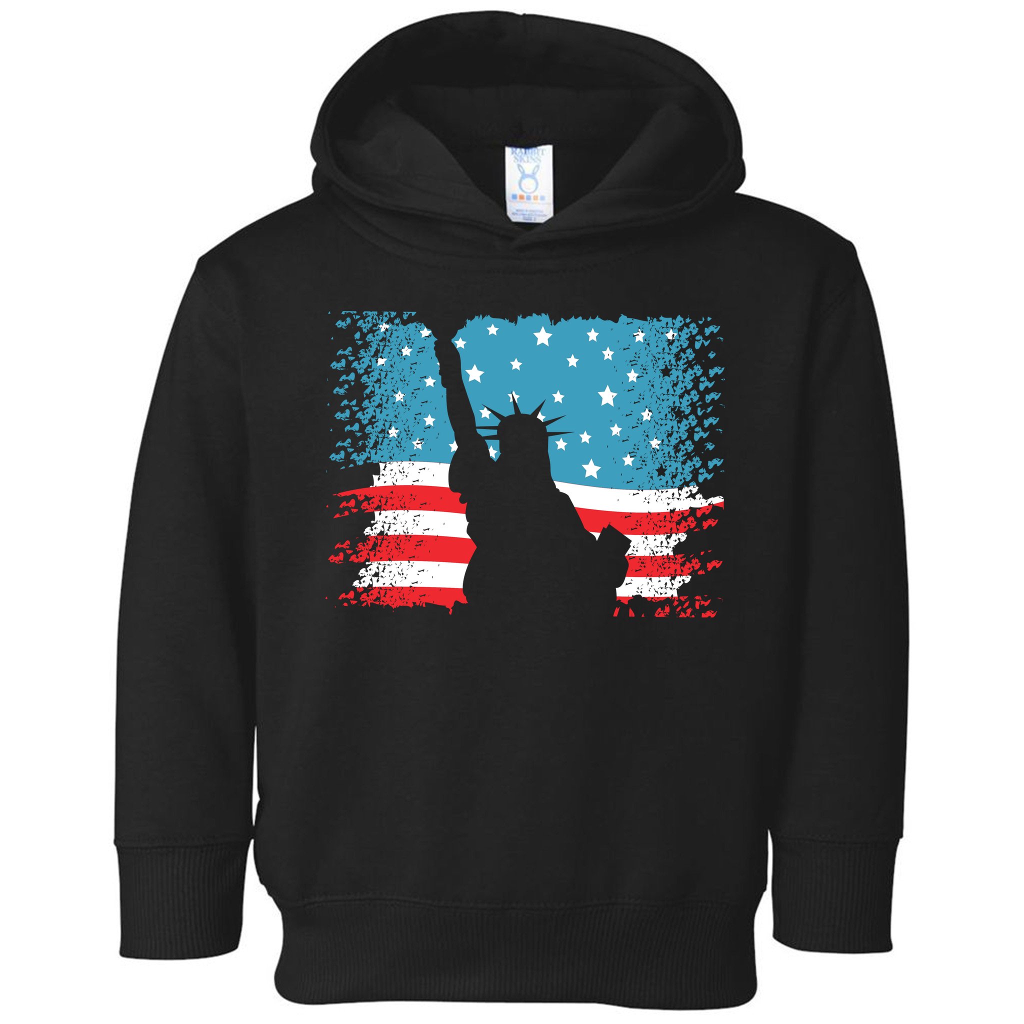Distressed 4th Of July Liberty Flag Toddler Hoodie