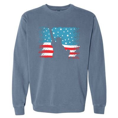 Distressed 4th Of July Liberty Flag Garment-Dyed Sweatshirt