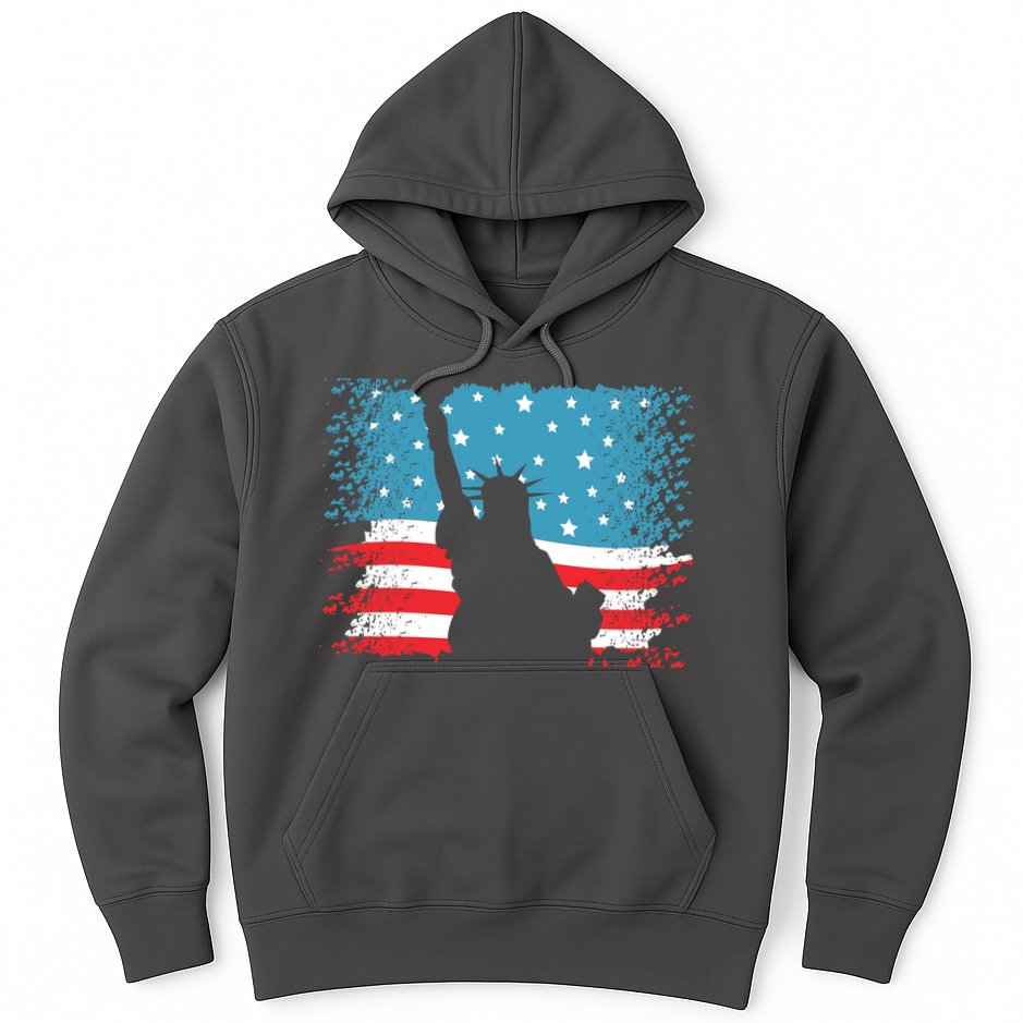 Distressed 4th Of July Liberty Flag Hoodie