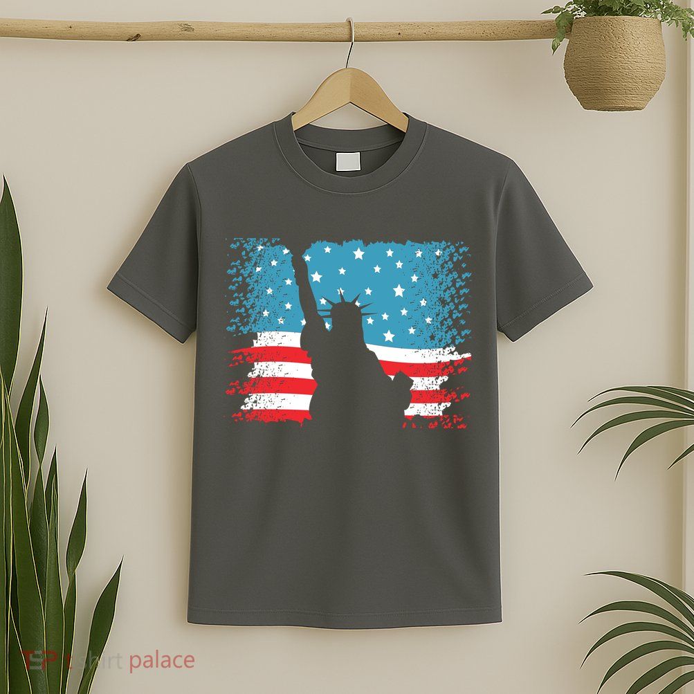Distressed 4th Of July Liberty Flag T-Shirt