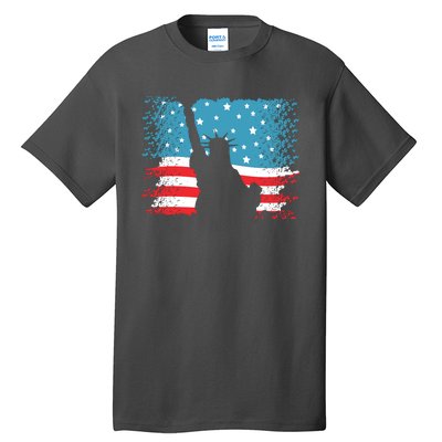 Distressed 4th Of July Liberty Flag Tall T-Shirt