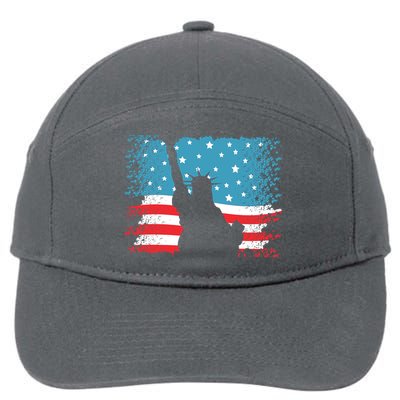 Distressed 4th Of July Liberty Flag 7-Panel Snapback Hat