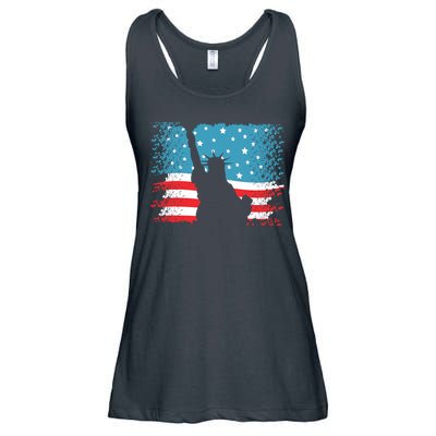Distressed 4th Of July Liberty Flag Ladies Essential Flowy Tank