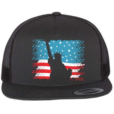 Distressed 4th Of July Liberty Flag Flatbill Hat
