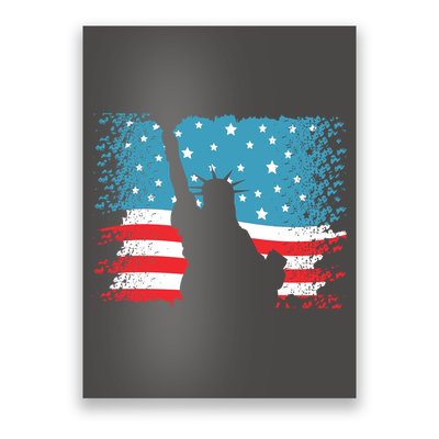 Distressed 4th Of July Liberty Flag Poster