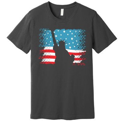 Distressed 4th Of July Liberty Flag Premium T-Shirt