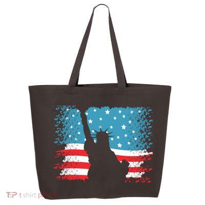 Distressed 4th Of July Liberty Flag 25L Jumbo Tote