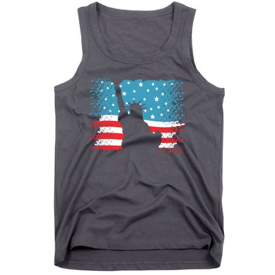 Distressed 4th Of July Liberty Flag Tank Top