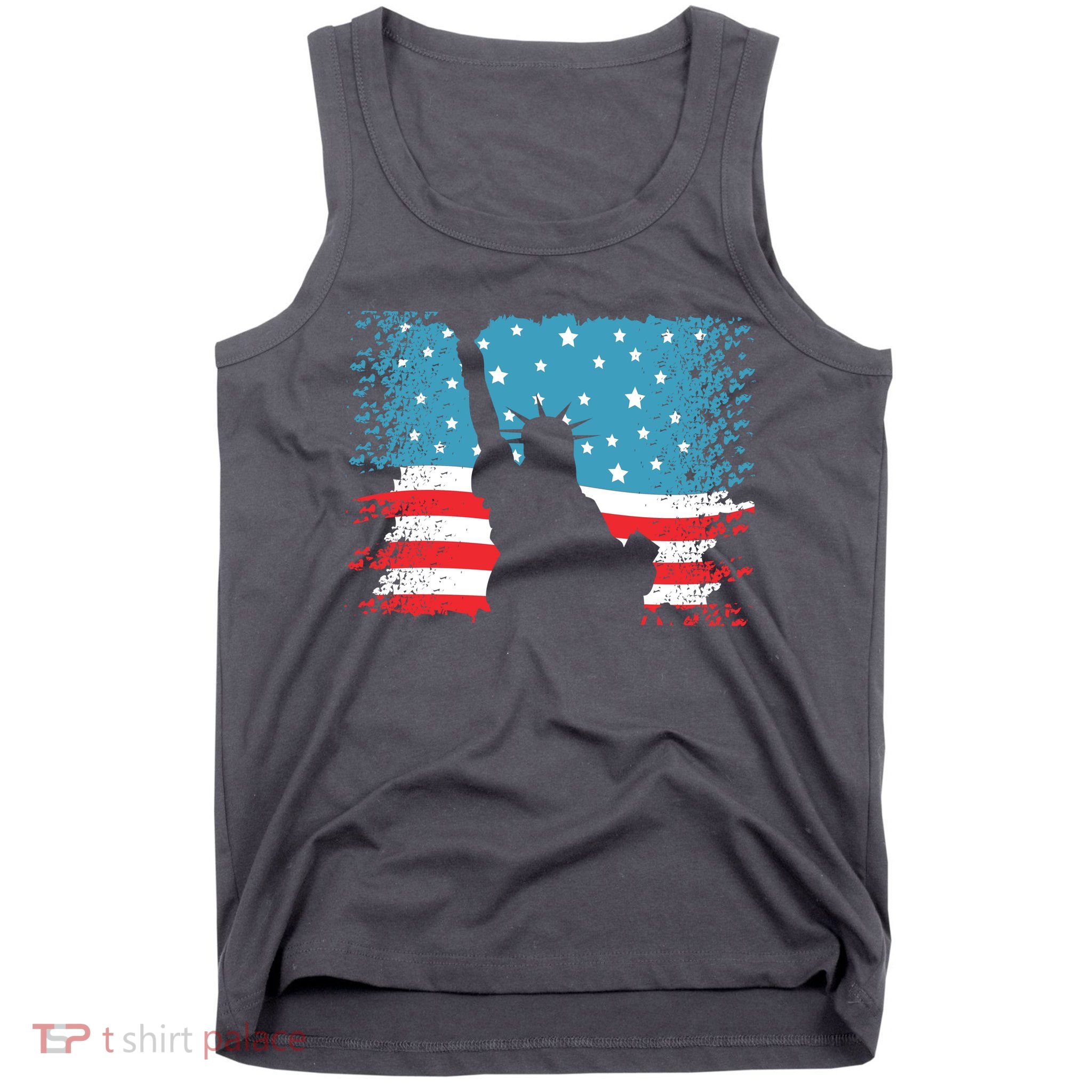Distressed 4th Of July Liberty Flag Tank Top