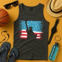 Distressed 4th Of July Liberty Flag Tank Top