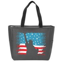 Distressed 4th Of July Liberty Flag Zip Tote Bag