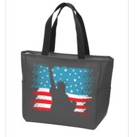 Distressed 4th Of July Liberty Flag Zip Tote Bag